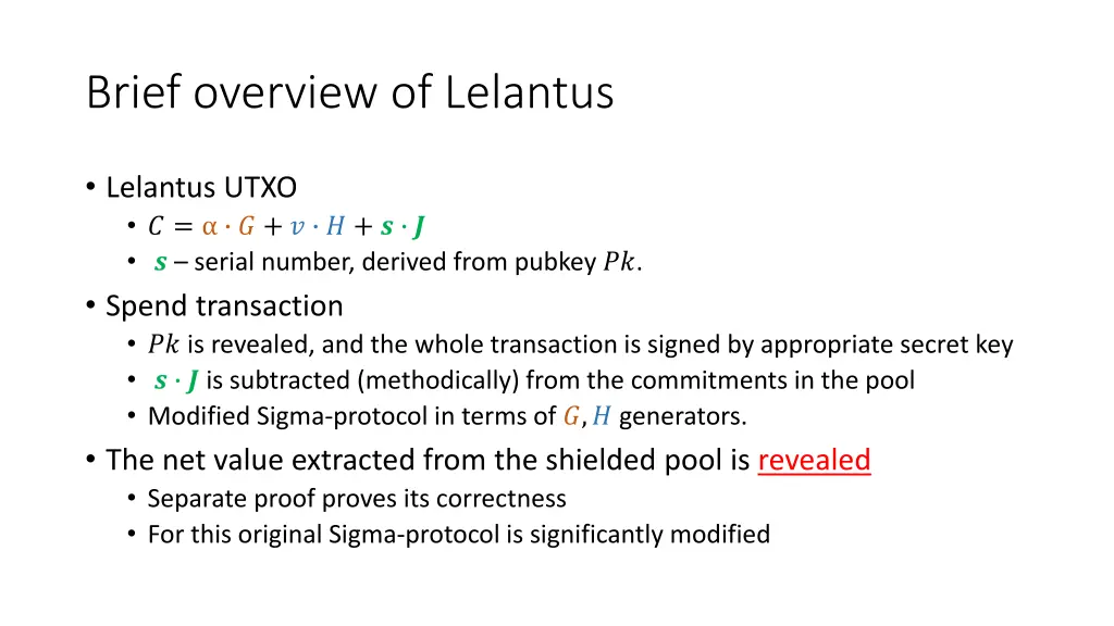 brief overview of lelantus