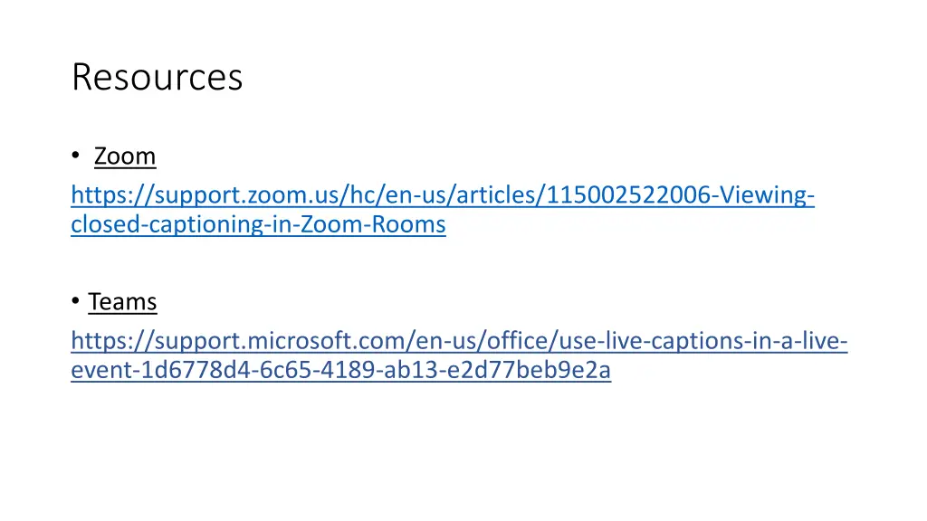 resources