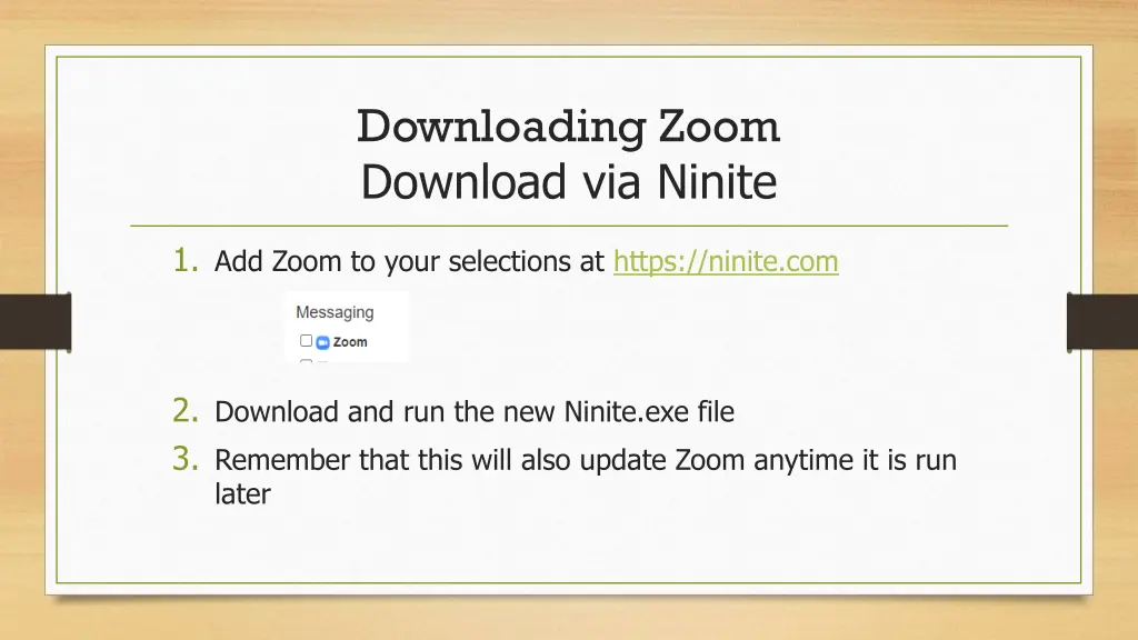 downloading zoom download via ninite