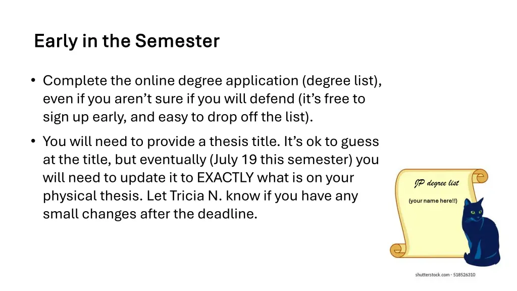 early in the semester early in the semester