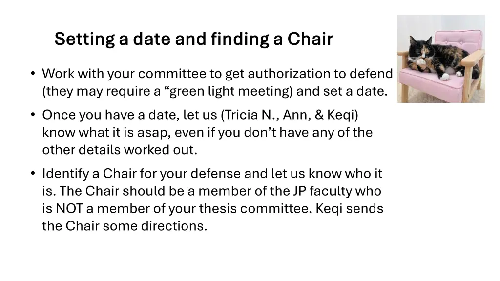 setting a date and finding a chair setting a date