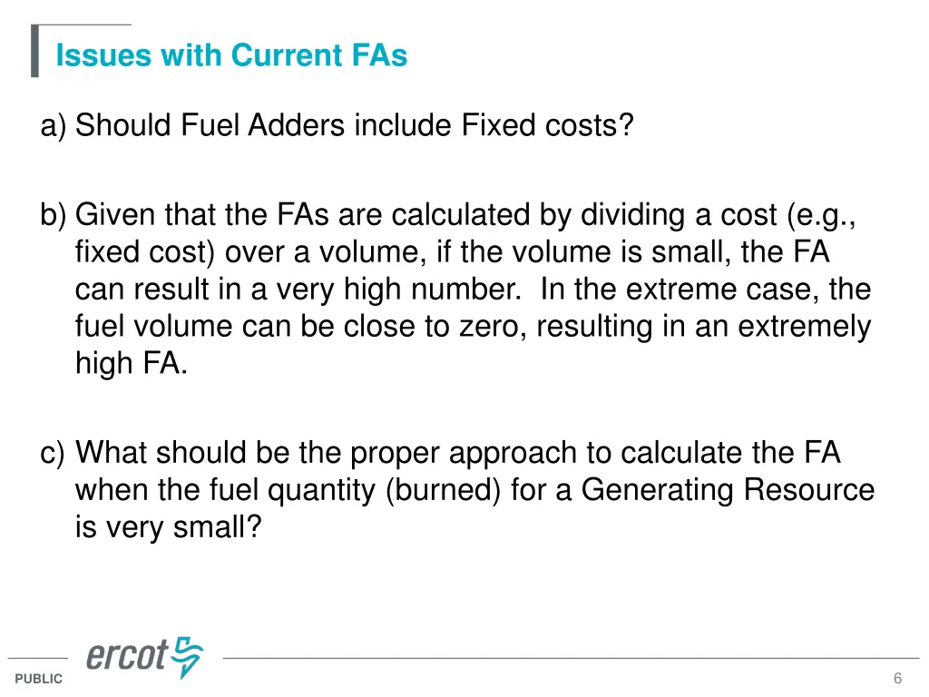 issues with current fas
