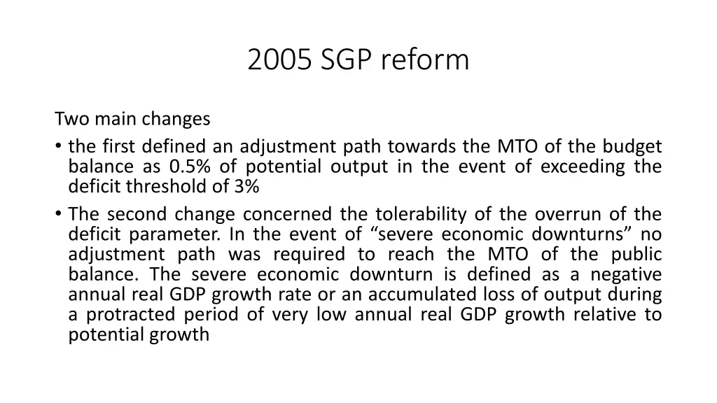 2005 sgp reform