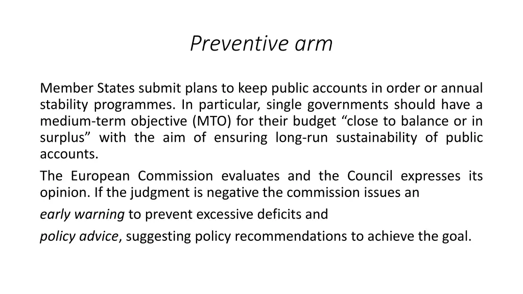 preventive arm