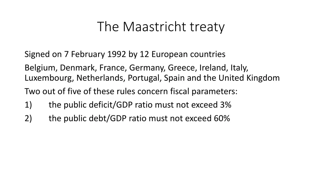 the maastricht treaty