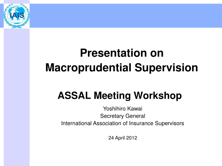 presentation on macroprudential supervision