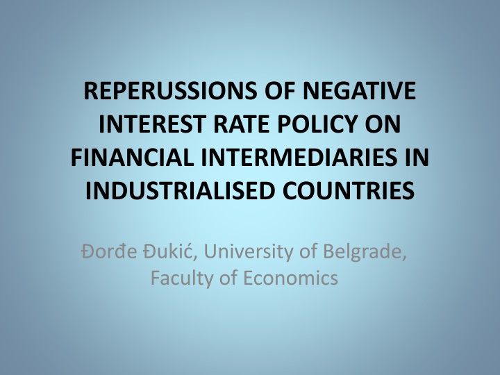 reperussions of negative interest rate policy