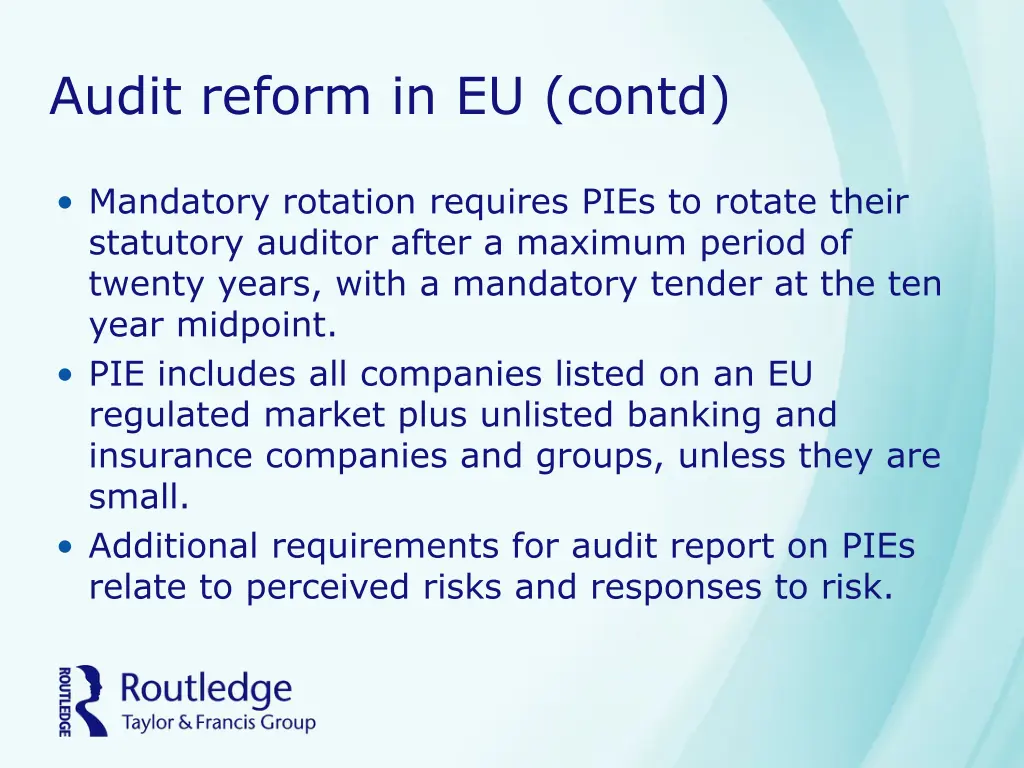 audit reform in eu contd