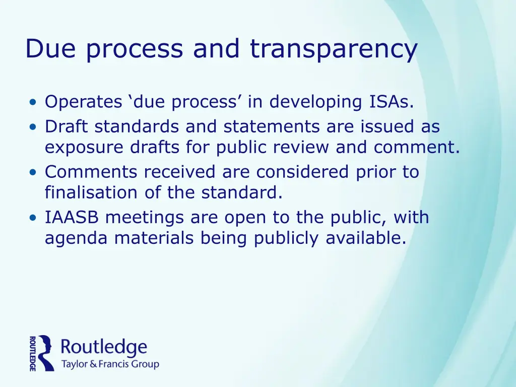 due process and transparency