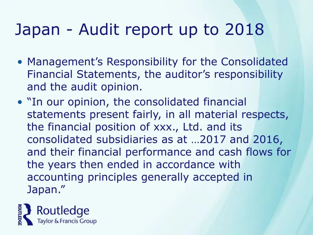 japan audit report up to 2018
