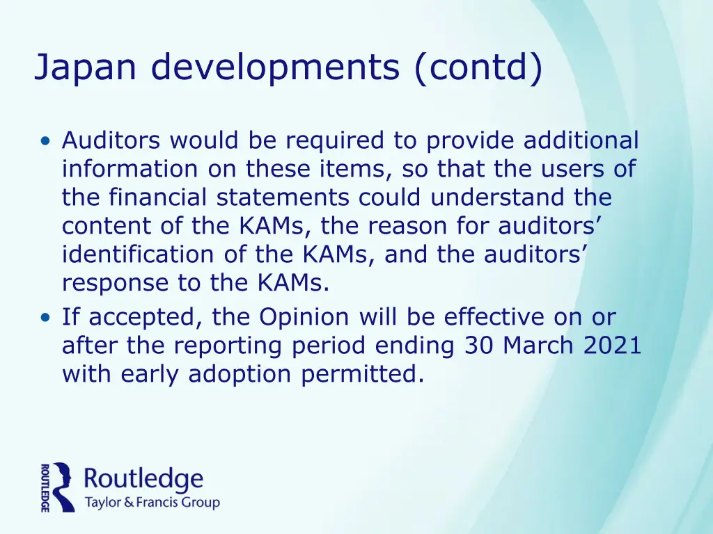 japan developments contd