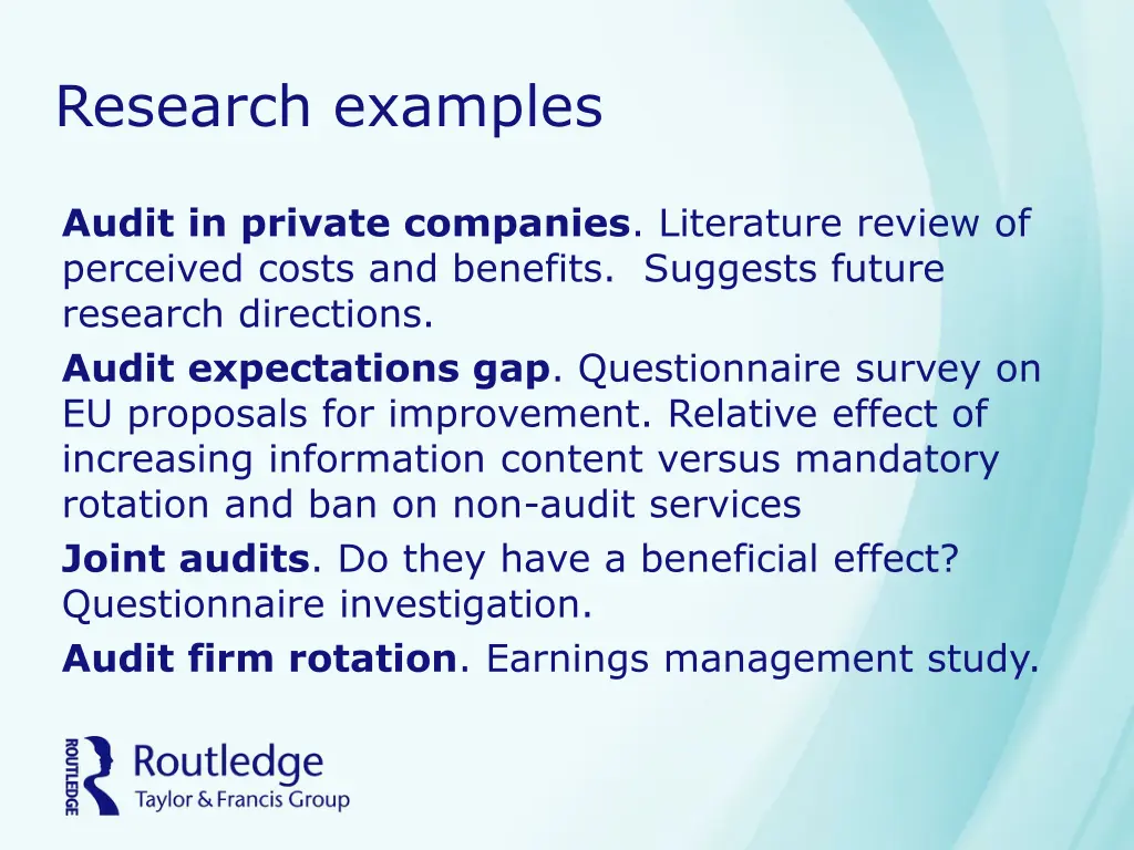 research examples