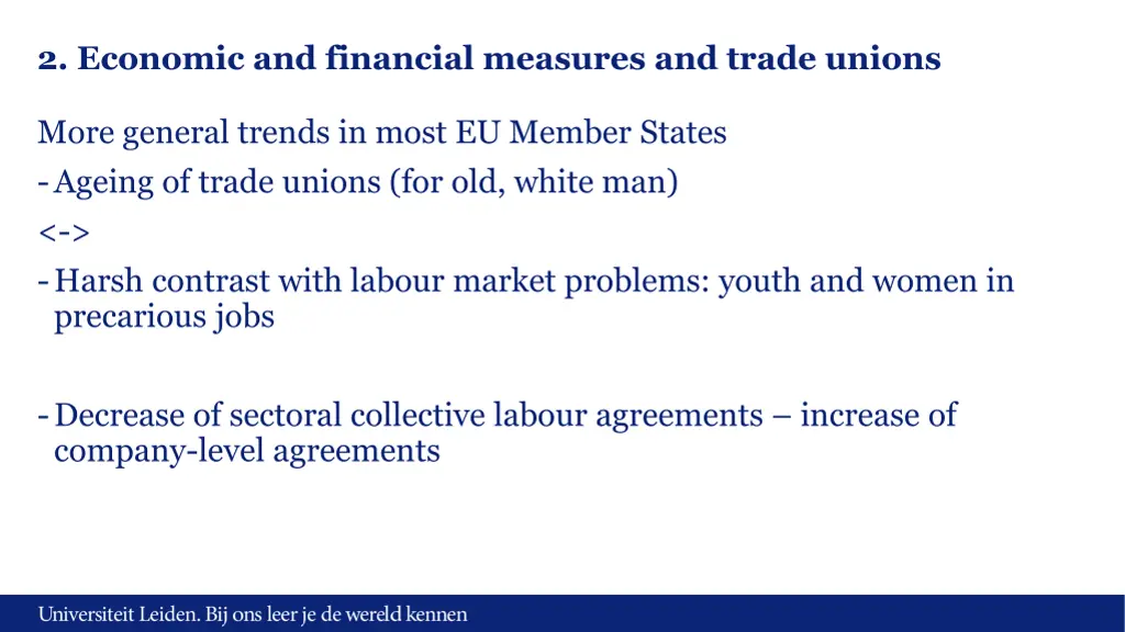 2 economic and financial measures and trade unions 4