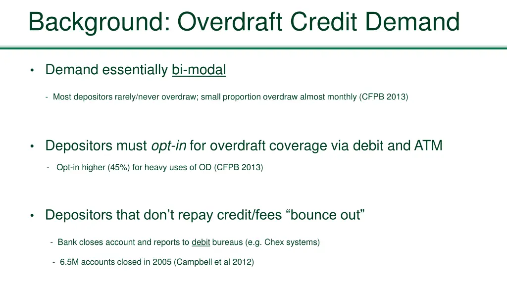 background overdraft credit demand