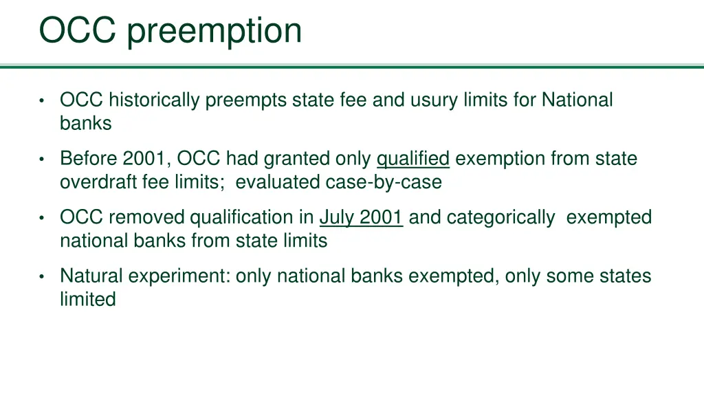 occ preemption