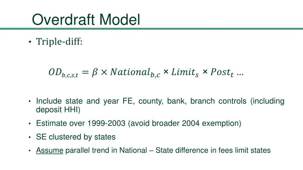 overdraft model