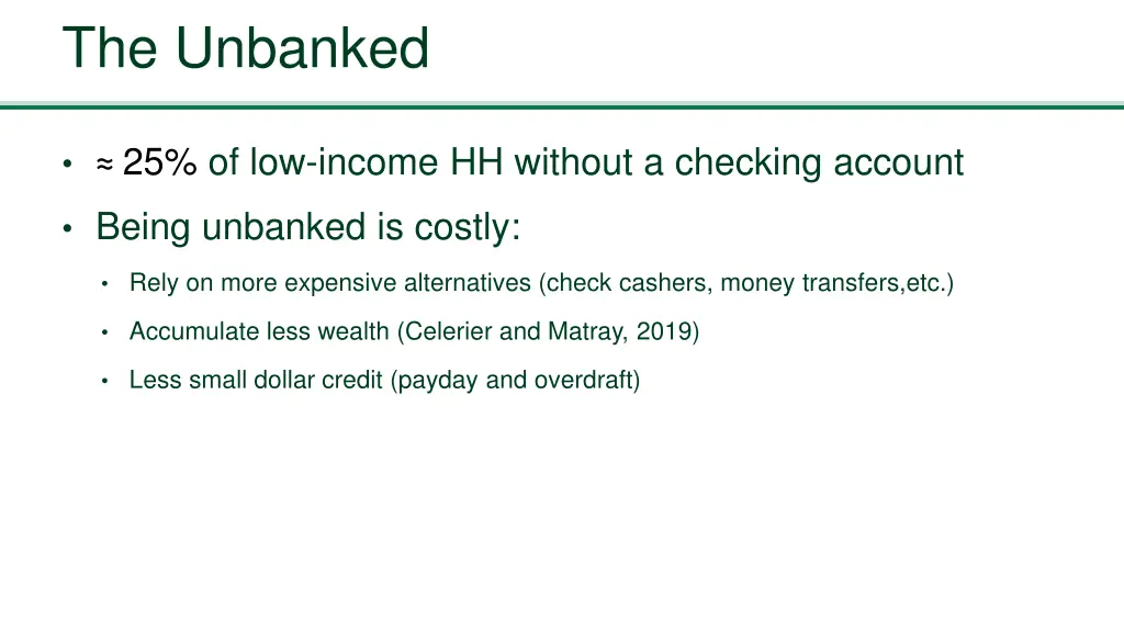 the unbanked
