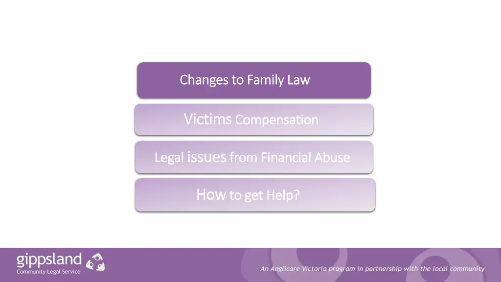 changes to family law changes to family law