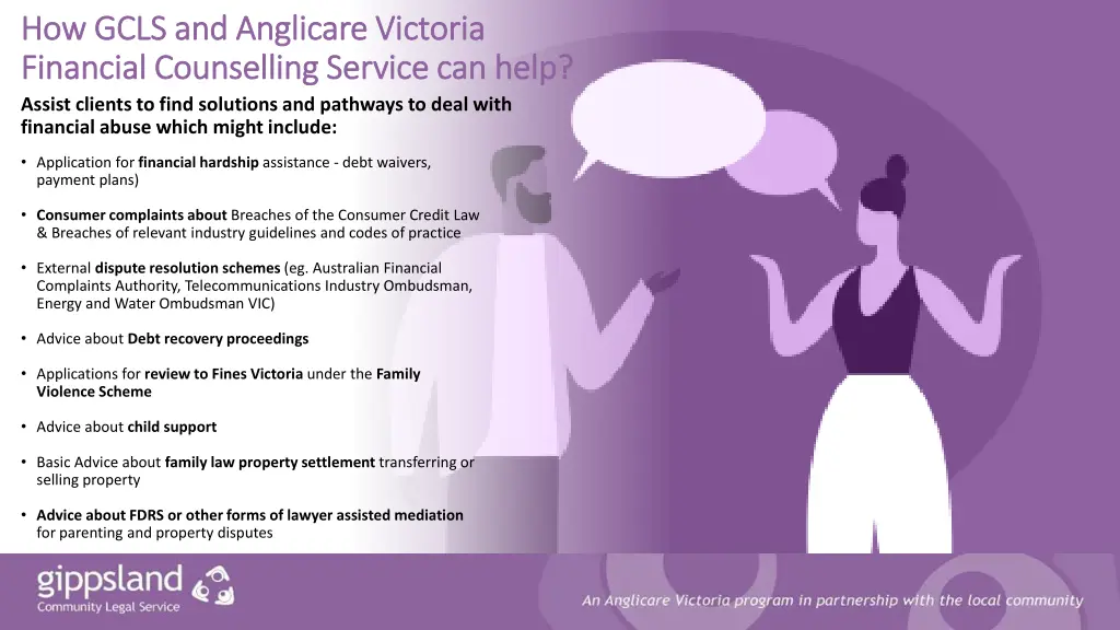 how gcls how gcls and financial counselling