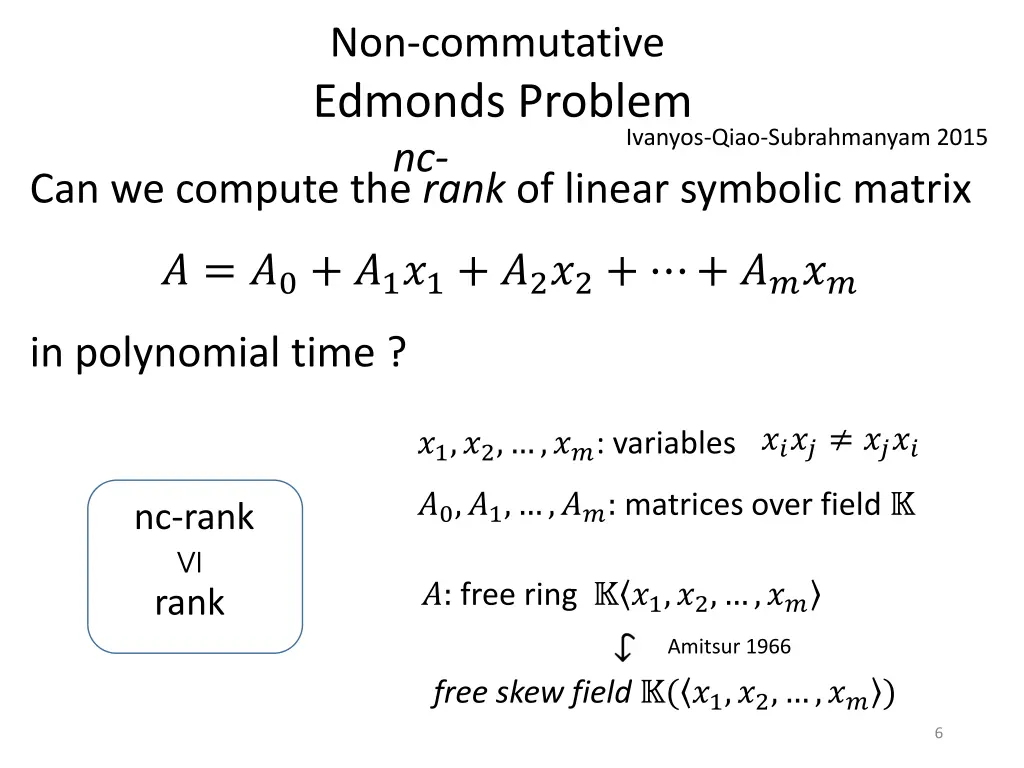 non commutative