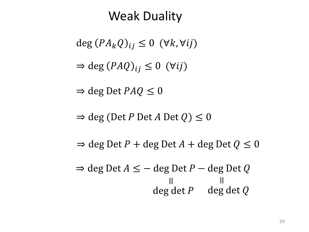 weak duality