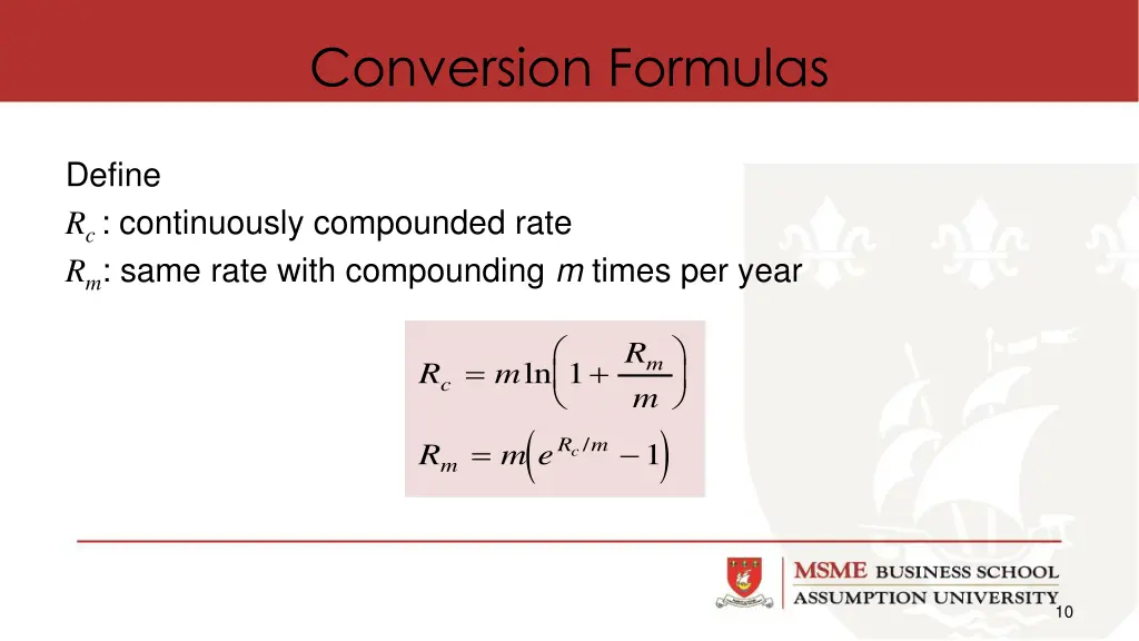 conversion formulas
