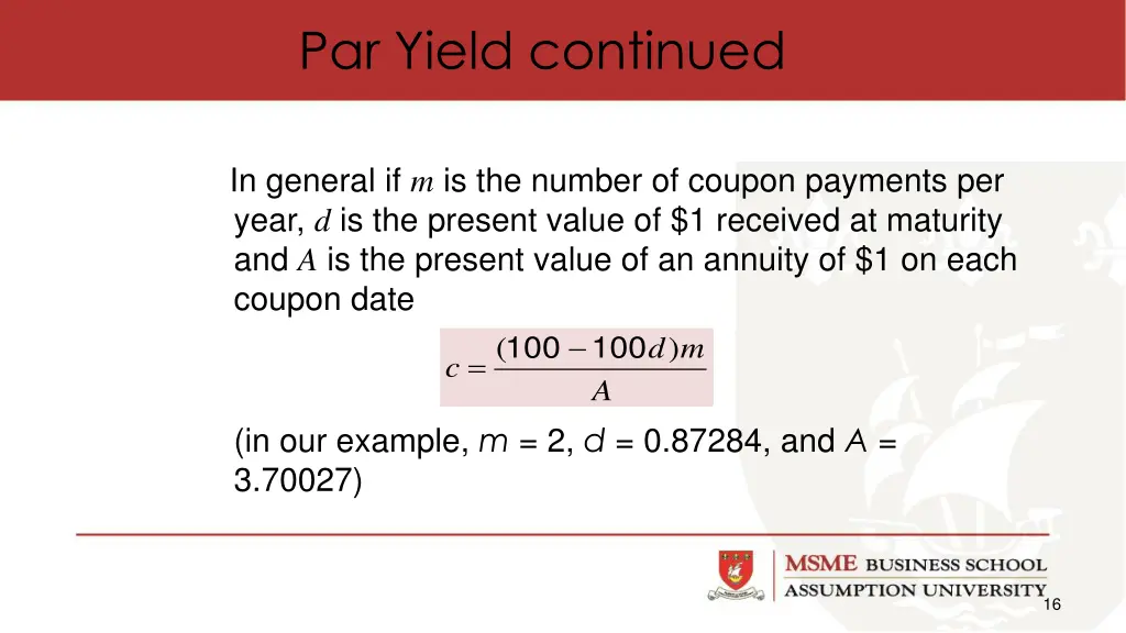 par yield continued
