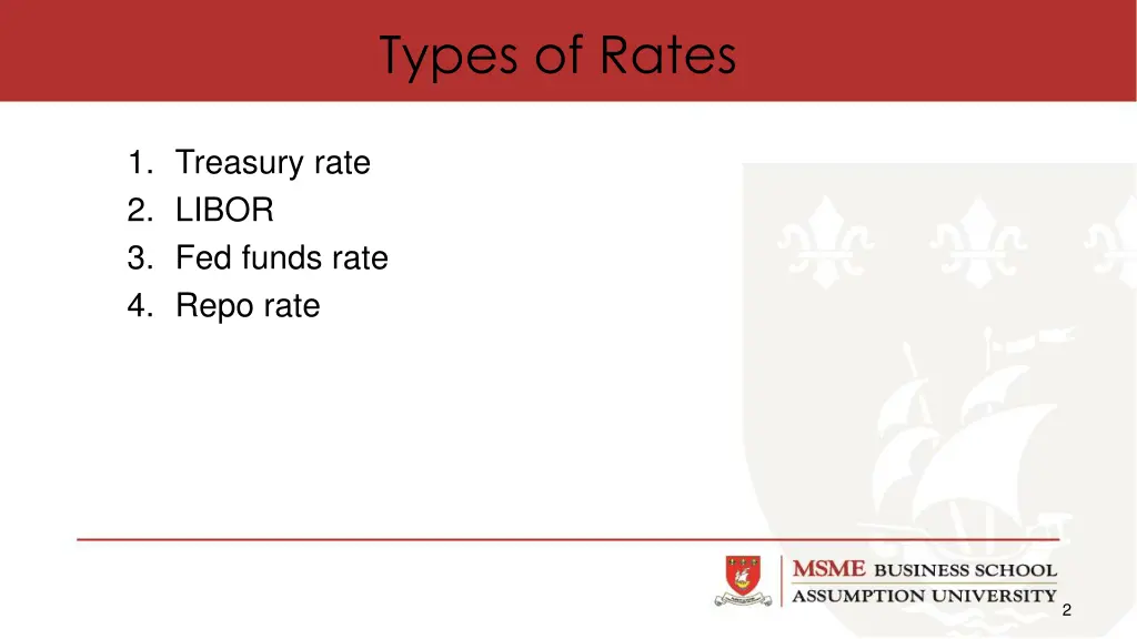 types of rates