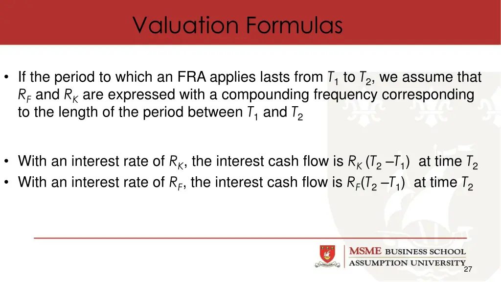 valuation formulas