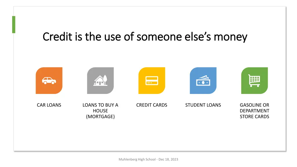credit is the use of someone else s money credit