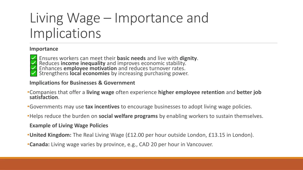 living wage importance and implications