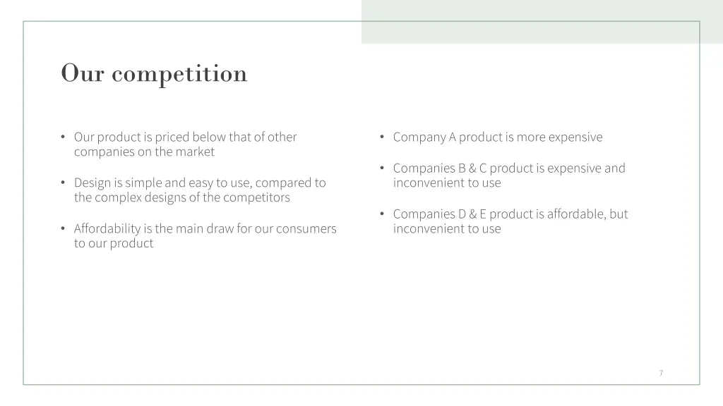 our competition