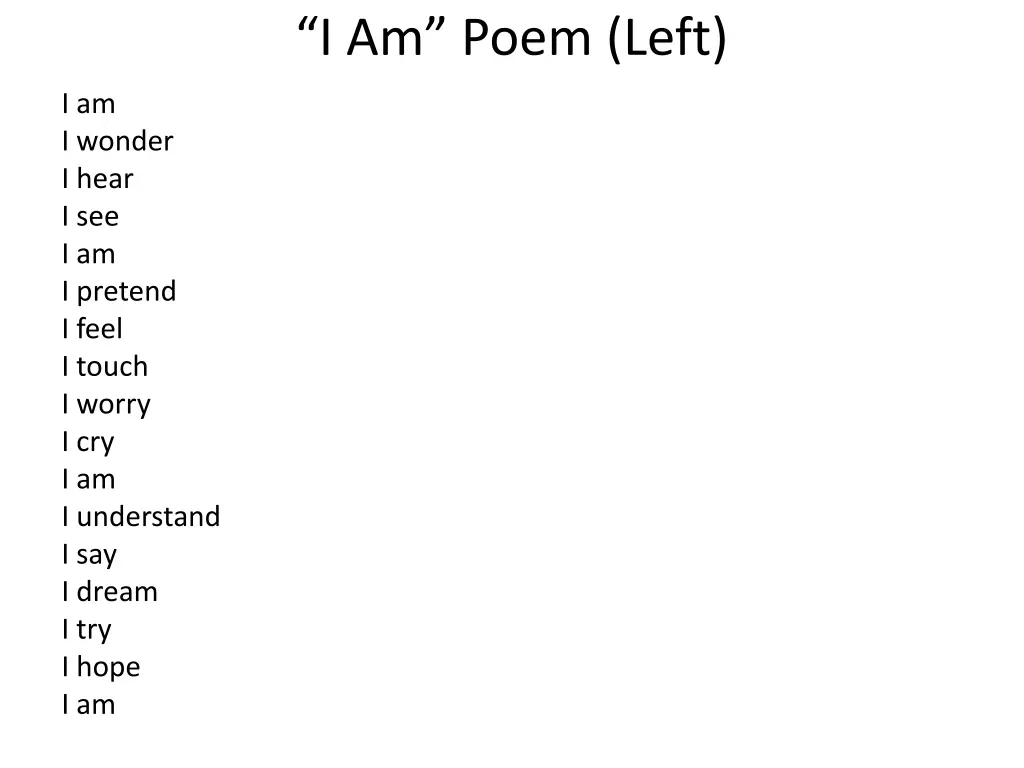 i am poem left
