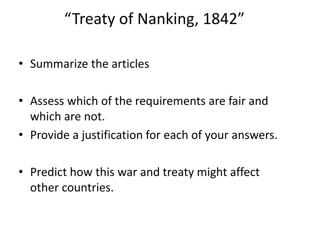 treaty of nanking 1842