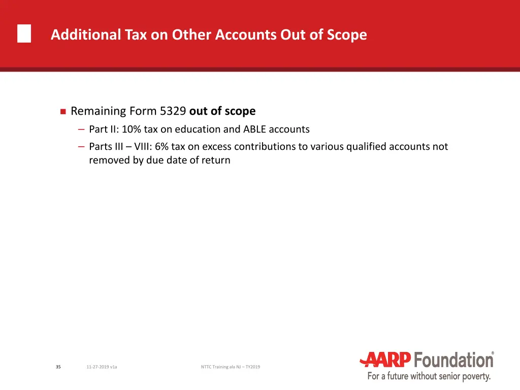 additional tax on other accounts out of scope