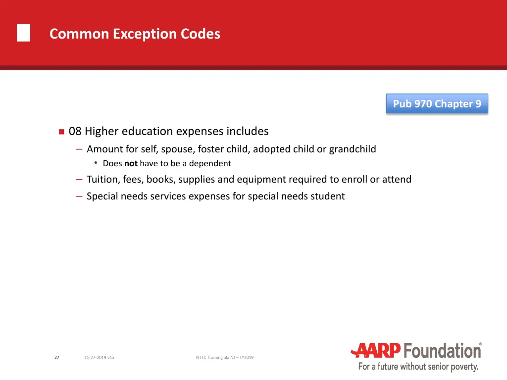 common exception codes 1