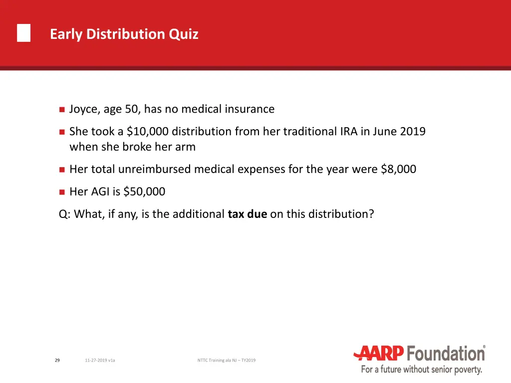early distribution quiz