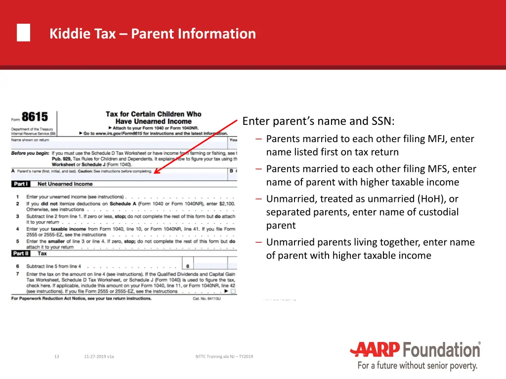 kiddie tax parent information