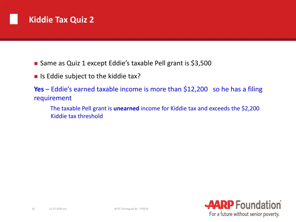 kiddie tax quiz 2