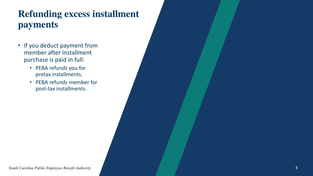 refunding excess installment payments