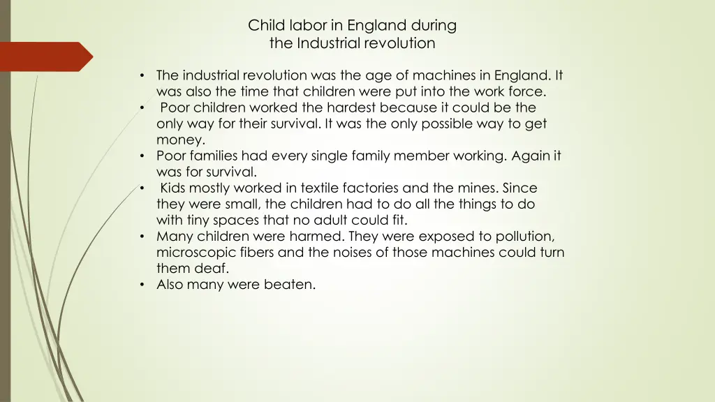child labor in england during the industrial