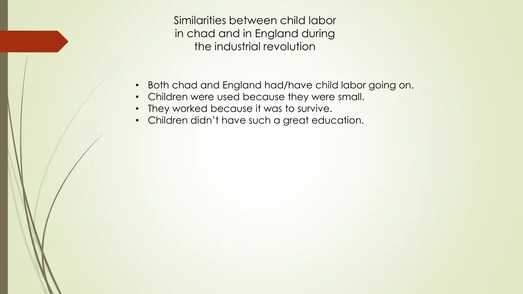 similarities between child labor in chad