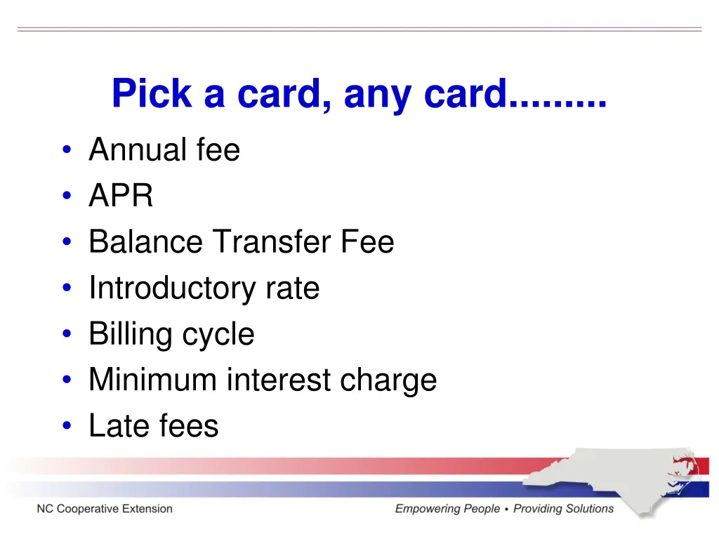 pick a card any card annual fee apr balance