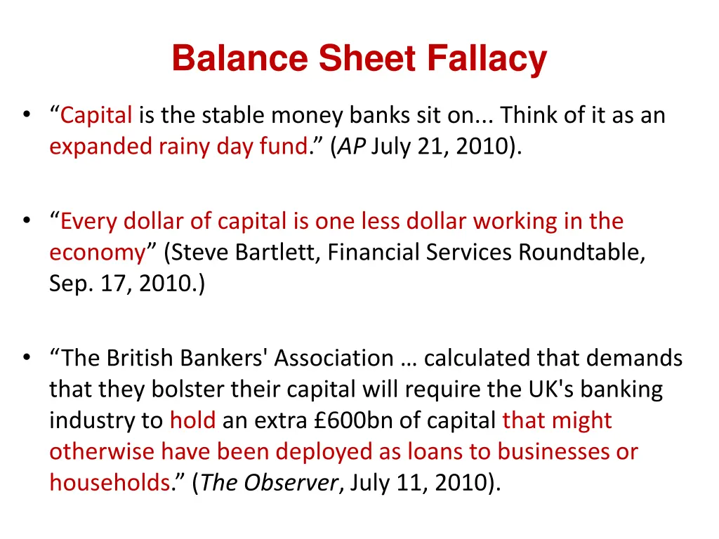 balance sheet fallacy