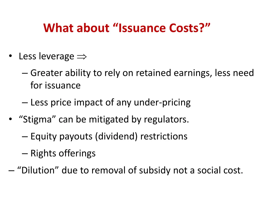 what about issuance costs