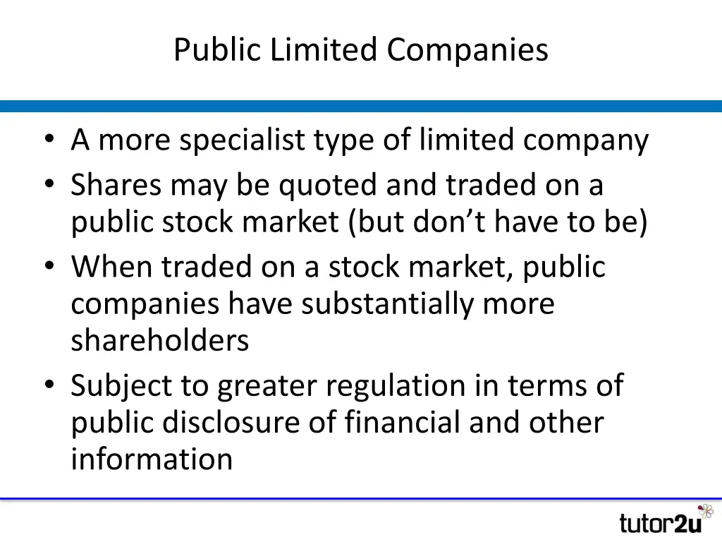 public limited companies