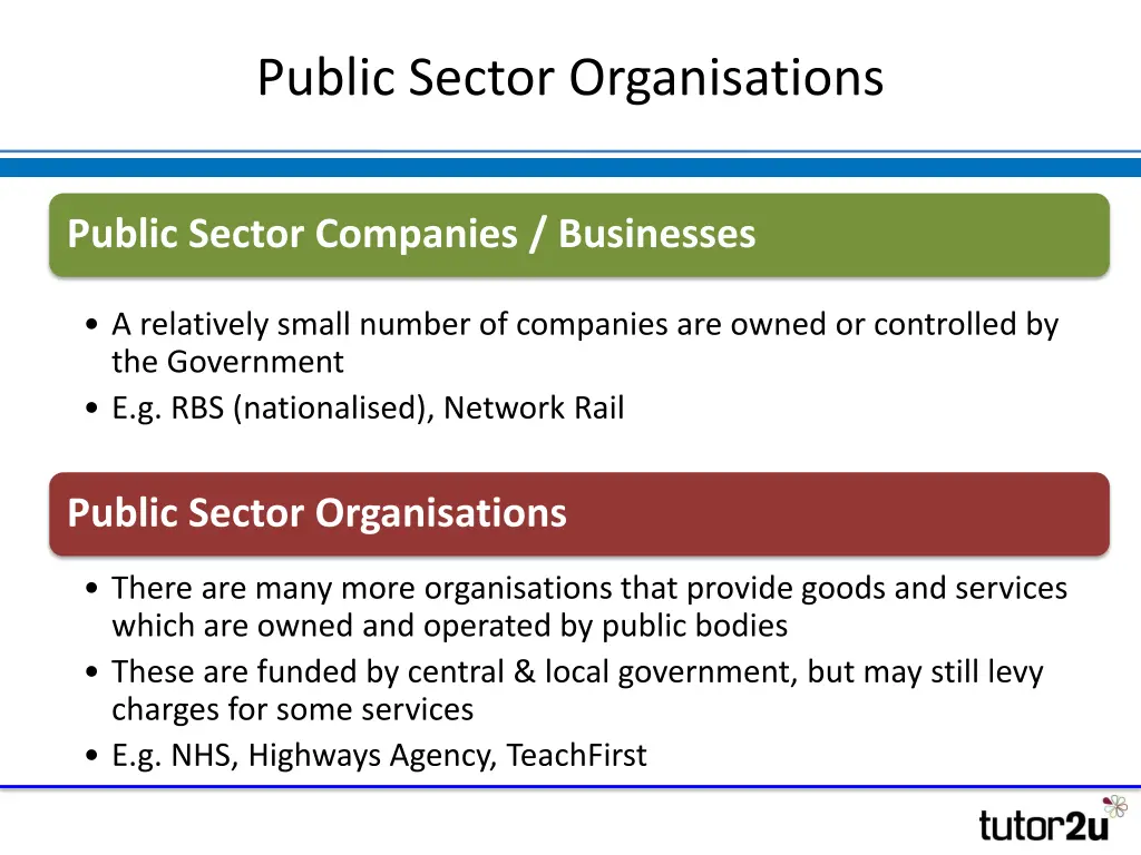 public sector organisations