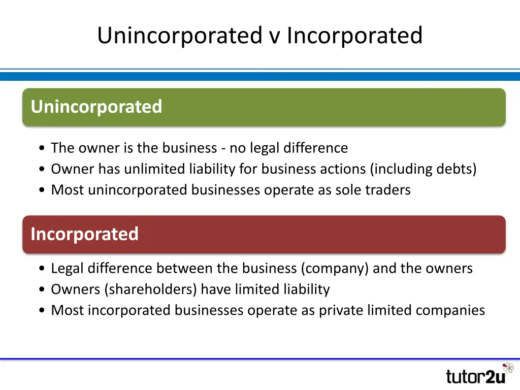 unincorporated v incorporated
