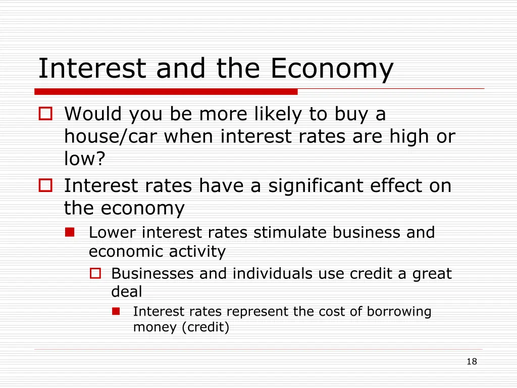 interest and the economy