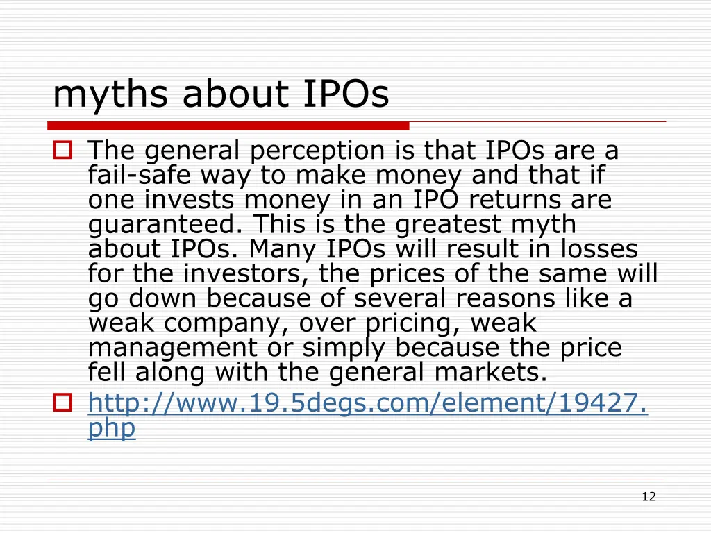 myths about ipos
